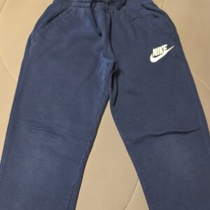 Nike Kids Blue Joggers with White Logo